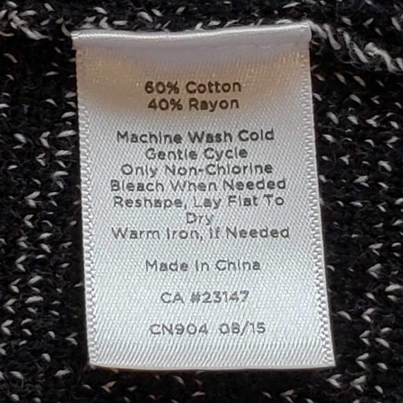 Talbots Cardigan Sweater Womens Plus Size 2X Cotton LS Zip Up Chunky Knit Black - Picture 5 of 7